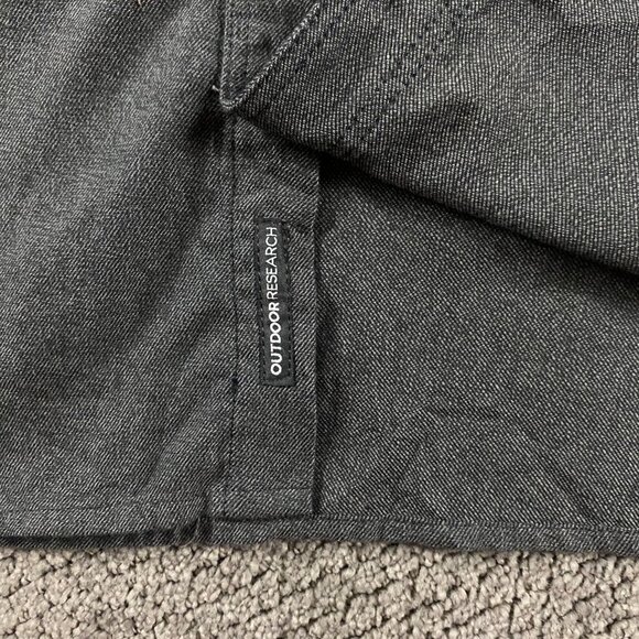 NWOT Outdoor Research Gastown Flannel Shirt Men's Large Gray Outdoors Hiking - Picture 9 of 12